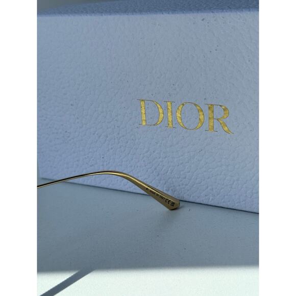 NEW Dior Cannage S1U Metal Square Sunglasses in Gold Grey main image 3